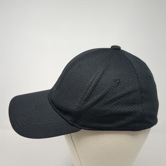 Adidas Fitted Baseball Cap Black Medium Lightweight Embroidered 6 Panel A-Flex - Picture 3 of 10